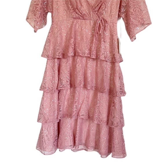 NWT TULAROSA Autumn Dress Lace Sequin Dusty Rose M - Picture 6 of 12